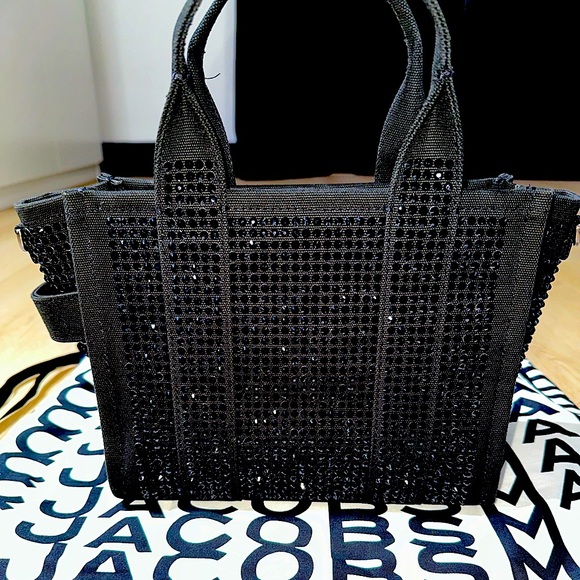Marc Jacobs Black Crystal Canvas Small Tote Bag - NWOT - - Picture 3 of 12